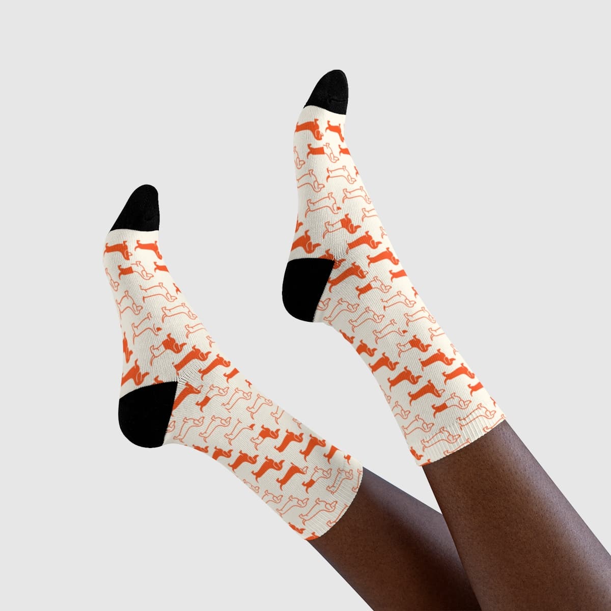 Dachshund Pattern Crew Socks