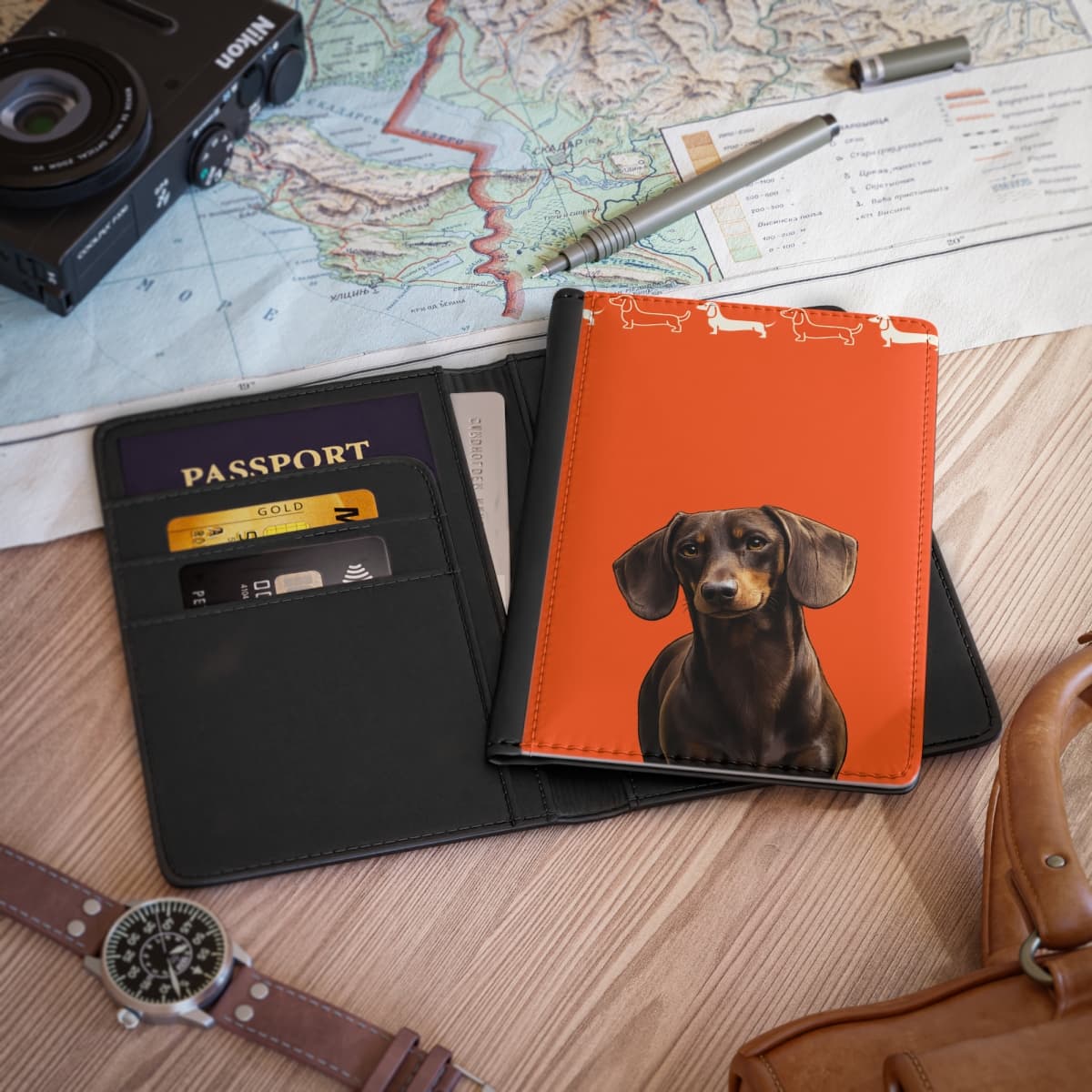 "Dachshund Portrait" Passport Cover